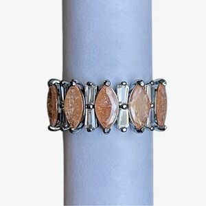 Bomb Party “A Diva’s Dream” Ring Champagne Ice Crystal w/ Hematite - RBP8199